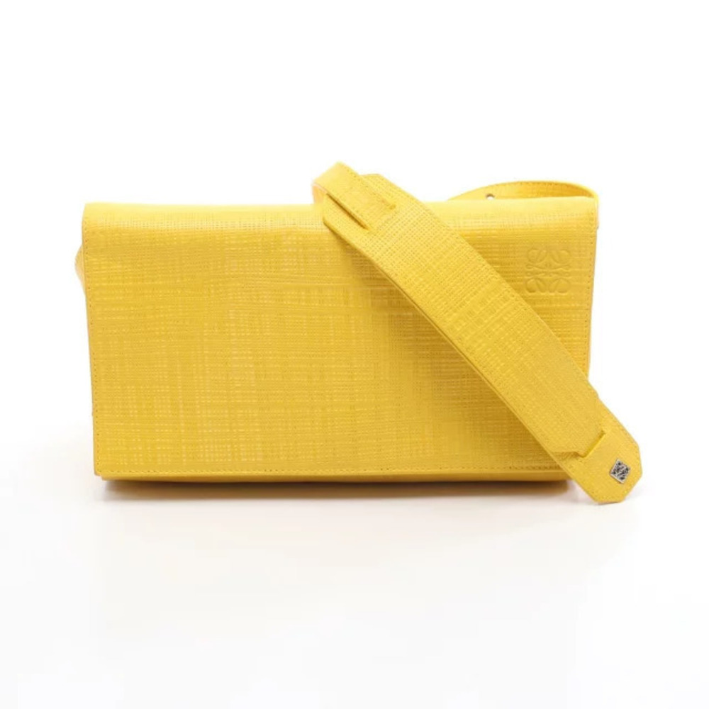 Loewe Anagram Shoulder Bag Leather Yellow
